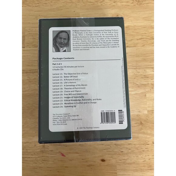 The Great Courses "Questions Of Value" Course Guidebook & CD By Patrick Grim NEW - Picture 4 of 4